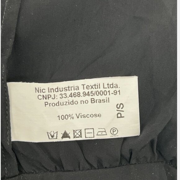 Adriana Degreas Women's Puff Sleeve Front Tie Plunging V-Neck Black Blouse Top S - Picture 15 of 15